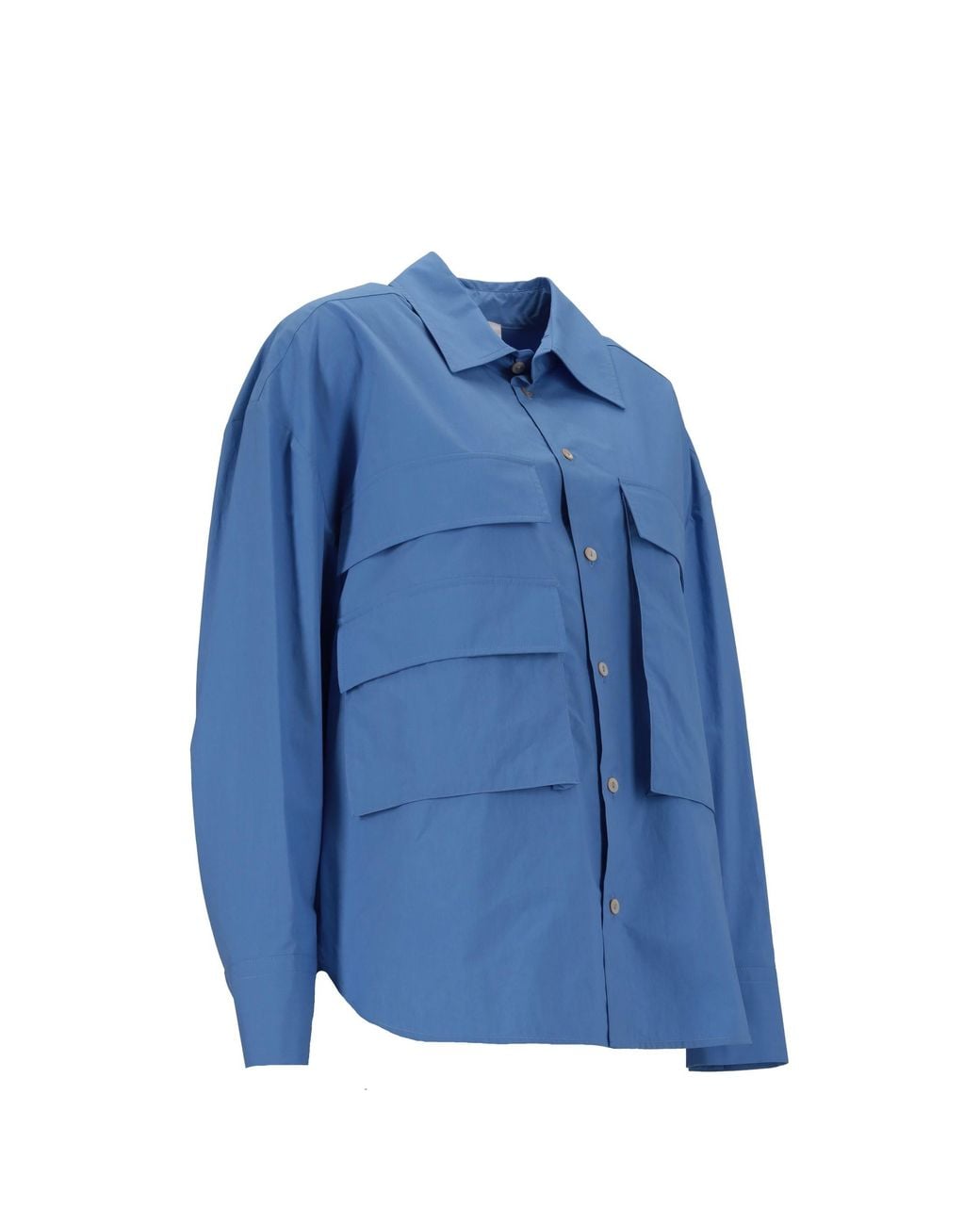 P.A.R.O.S.H. Blue Chest-Pocket Long-Sleeve Shirt