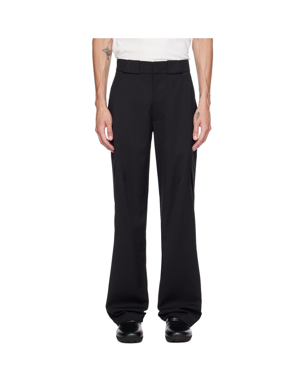 Kiko Kostadinov Black Casual Pants With Belt Loops for men