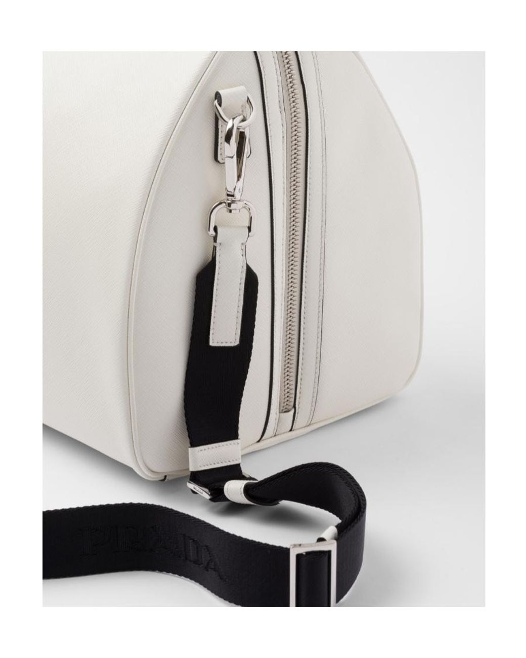 Prada White Saffiano Leather Travel Bag for men