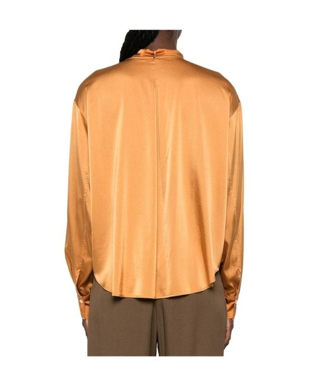 Forte_forte Orange Pussy-Bow Button-Down Shirt