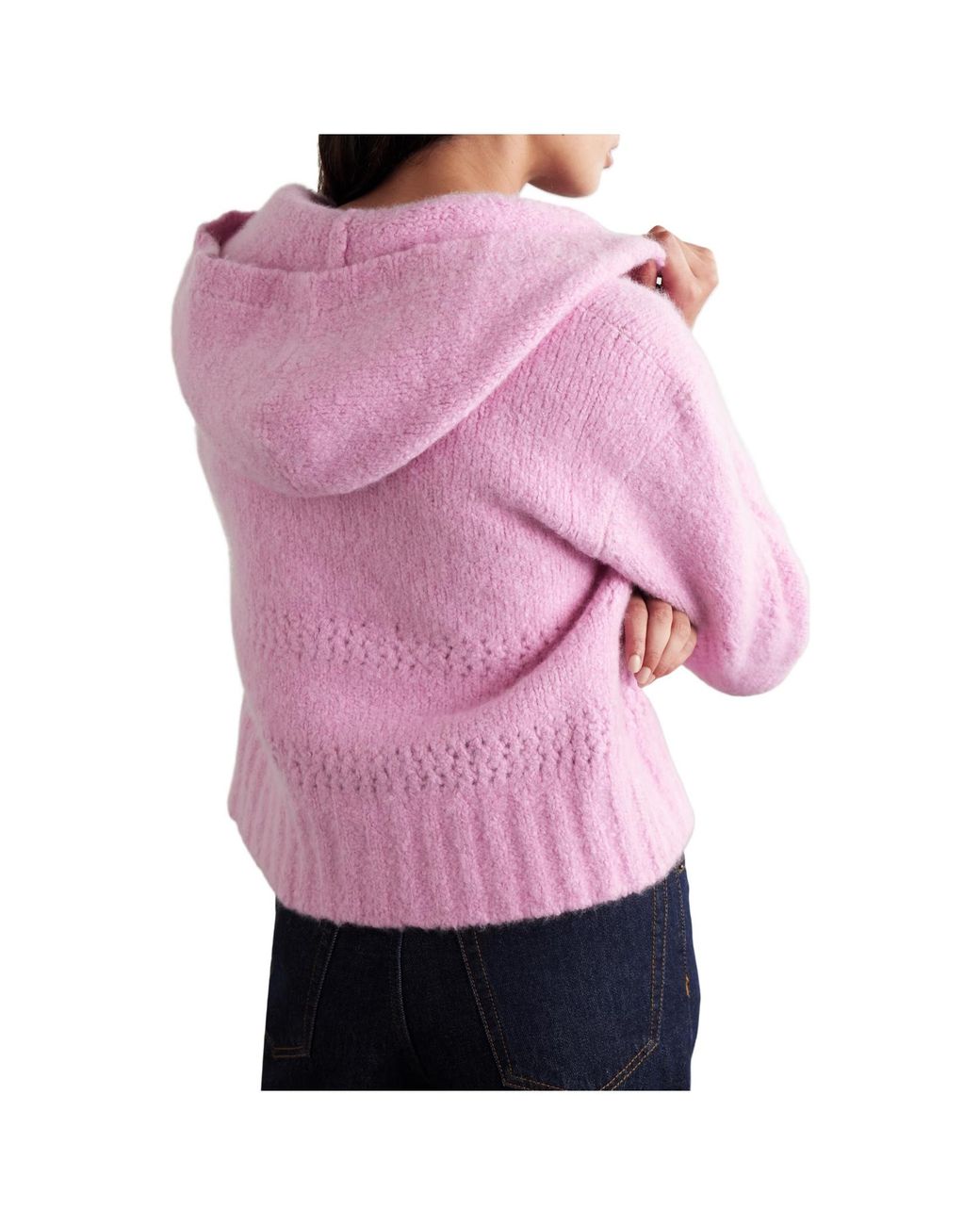 Calle Del Mar Pink Crochet Hooded Cardigan
