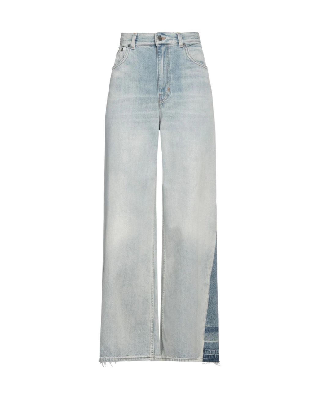 Chloé Gray Light-Colored Denim Wide-Leg Pants