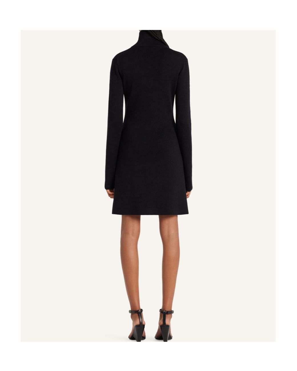 Courreges Black Courrèges Zipped Mockneck Dress