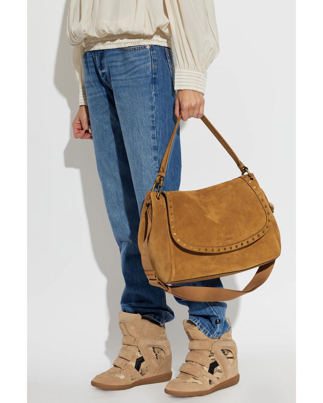 Isabel Marant Brown Logo Shoulder Bag
