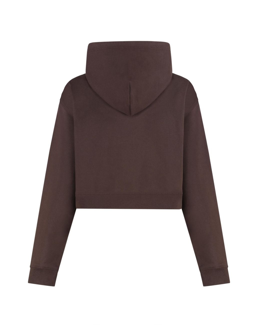 Miu Miu Brown Drawstring Cropped Hoodie