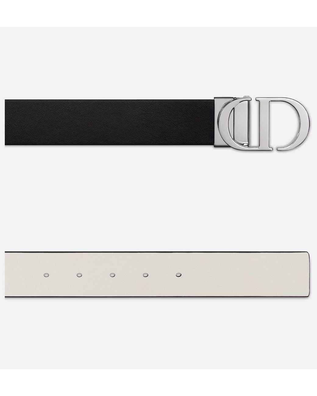 Dior White 30Montaigne Reversible Belt