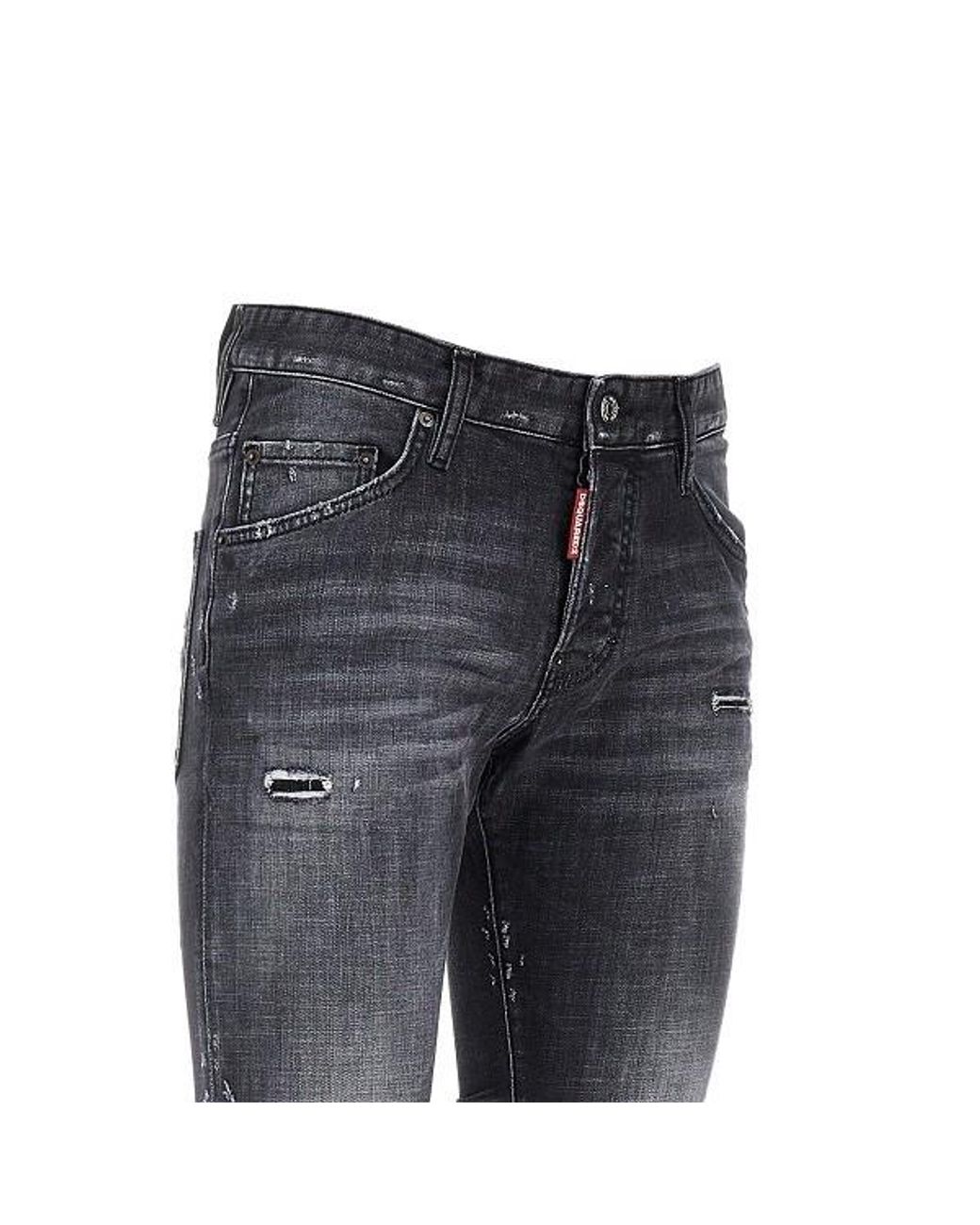 DSquared² Blue Distressed Faded-Effect Jeans for men