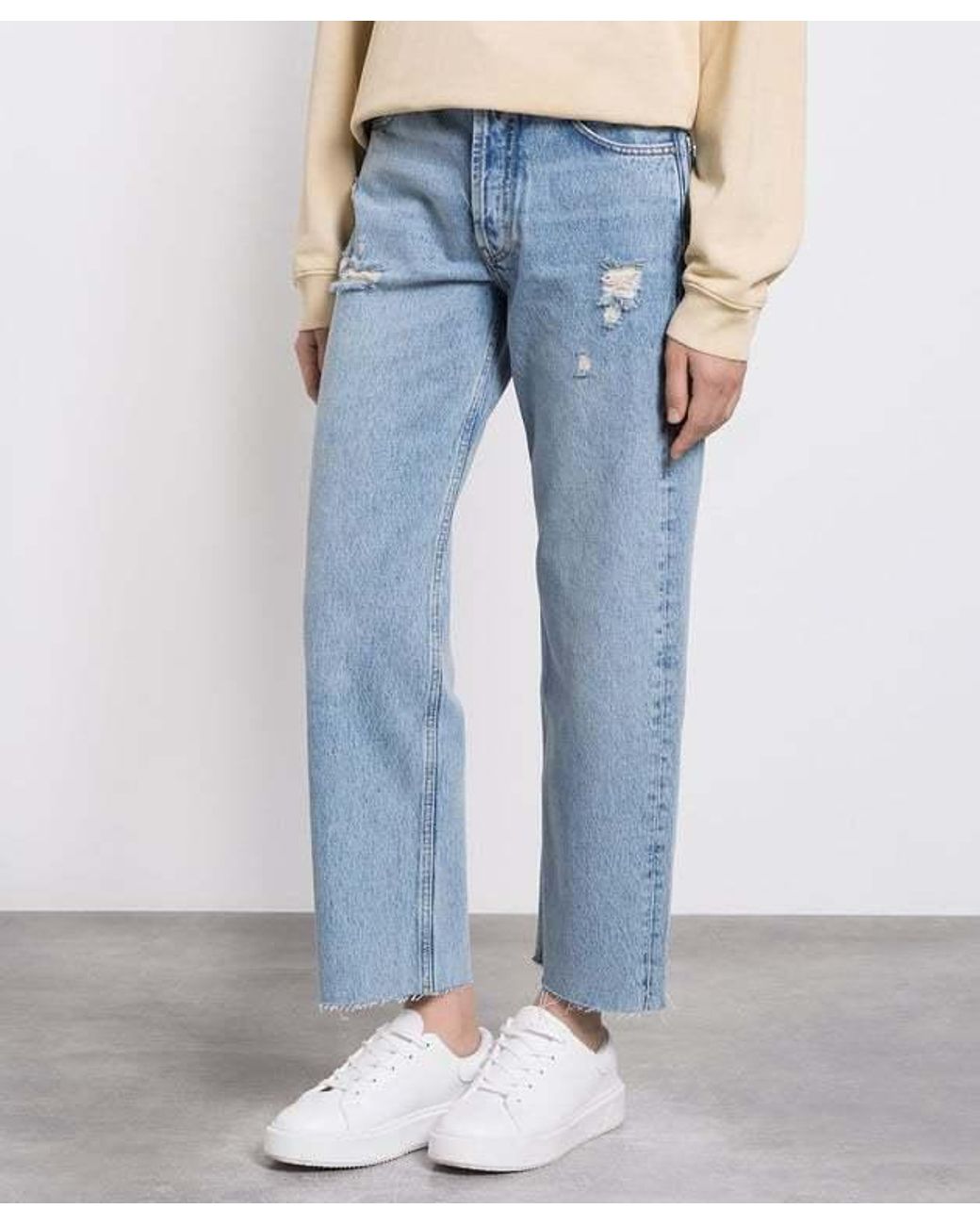 Anine Bing Blue Gavin Mid-Rise Boyfriend Jeans