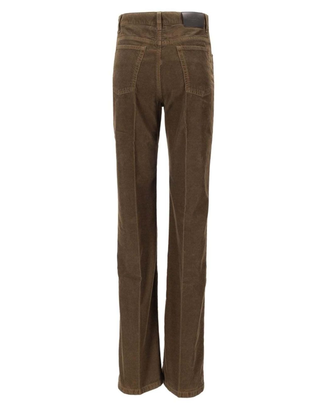 Saint Laurent Green Clyde High Waist Pants