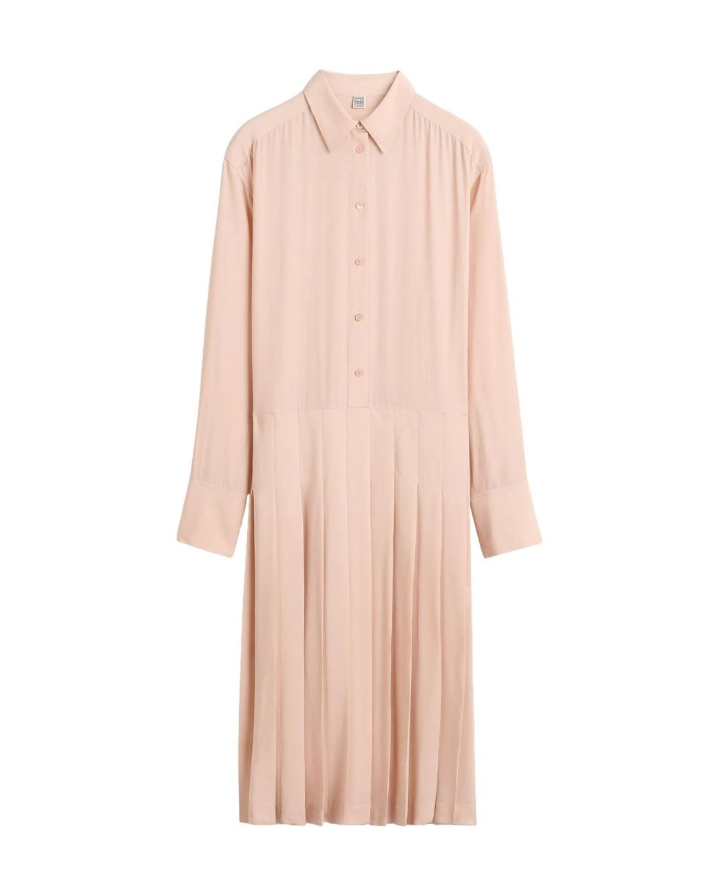 Totême Pink Pleated Midi Dress
