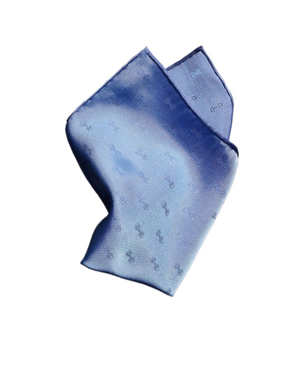 Gucci Blue Horsebit Silk Jacquard Pocket Square for men