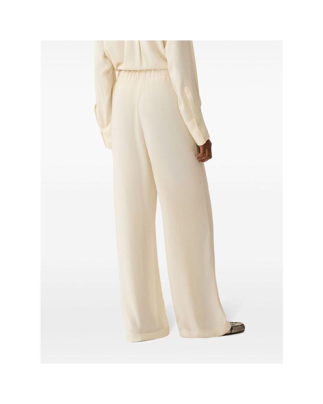 Fabiana Filippi Natural Elastic Waistband Enver Satin Trousers