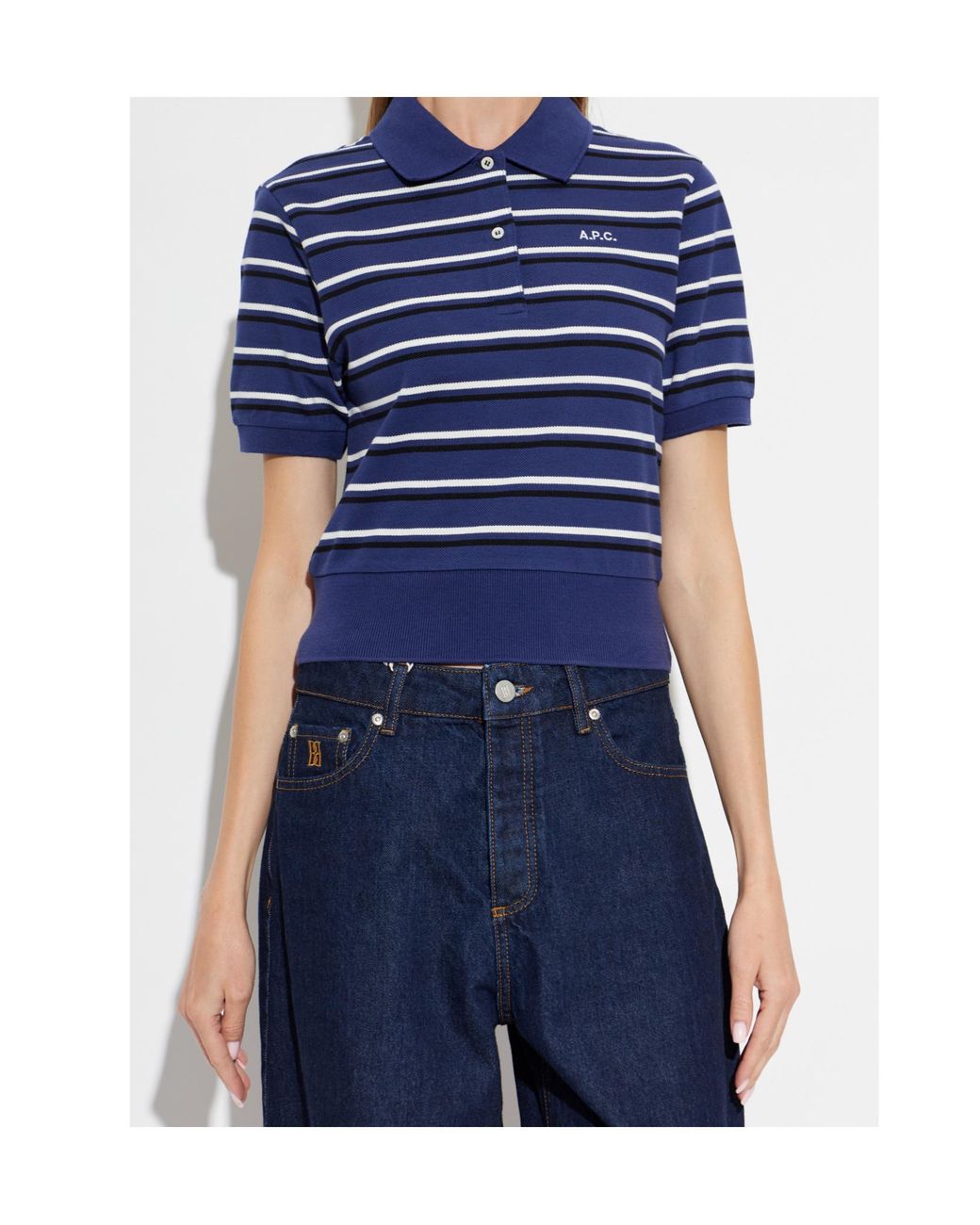 A.P.C. Blue Short-Sleeved Polo Shirt