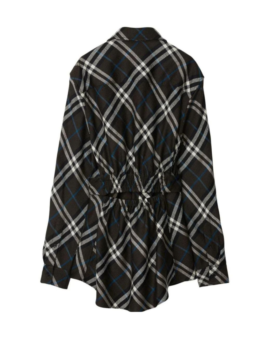 Burberry Black Check-Pattern Buttoned Belted Shirt