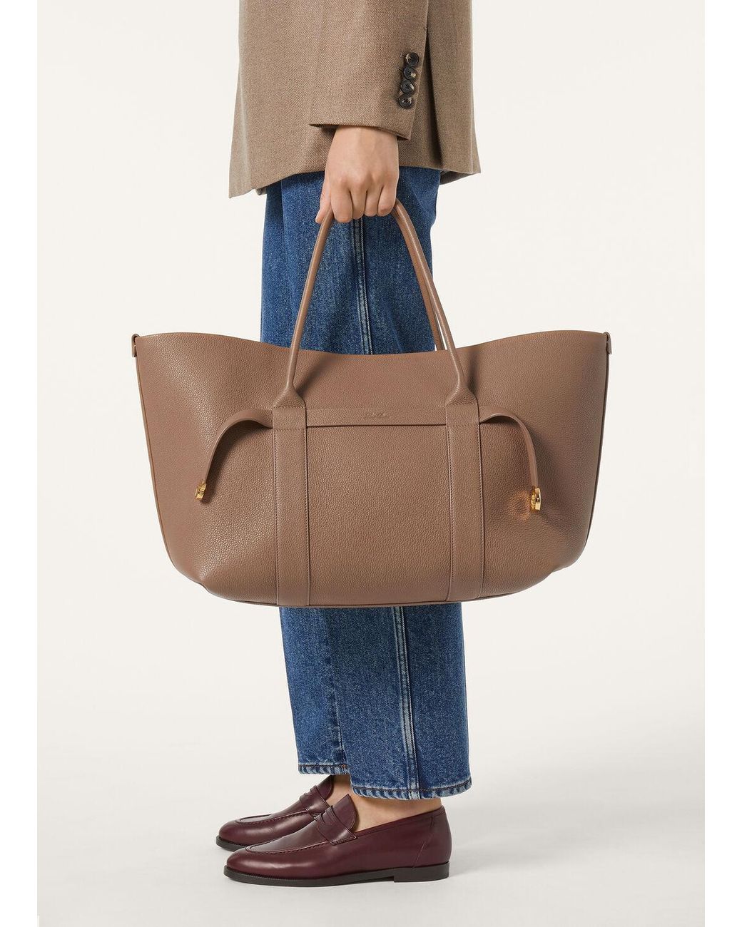 Loro Piana Brown Ghiera Large Tote Bag