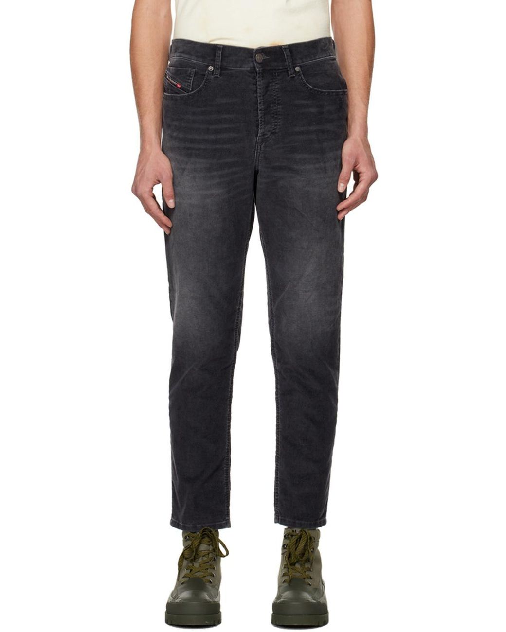 DIESEL Black Five-Pocket Slim Jeans for men