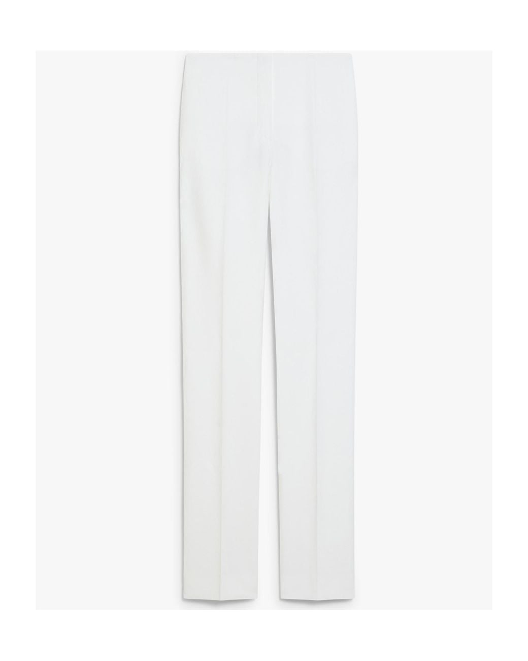 Sportmax White Abbono Pleat Detailed Straight Leg Trousers