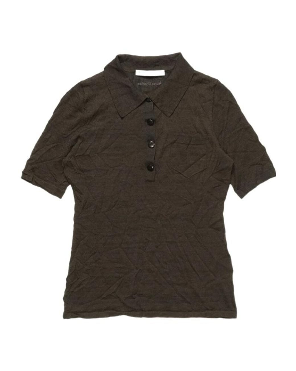 Acne Green Silk Polo Knit
