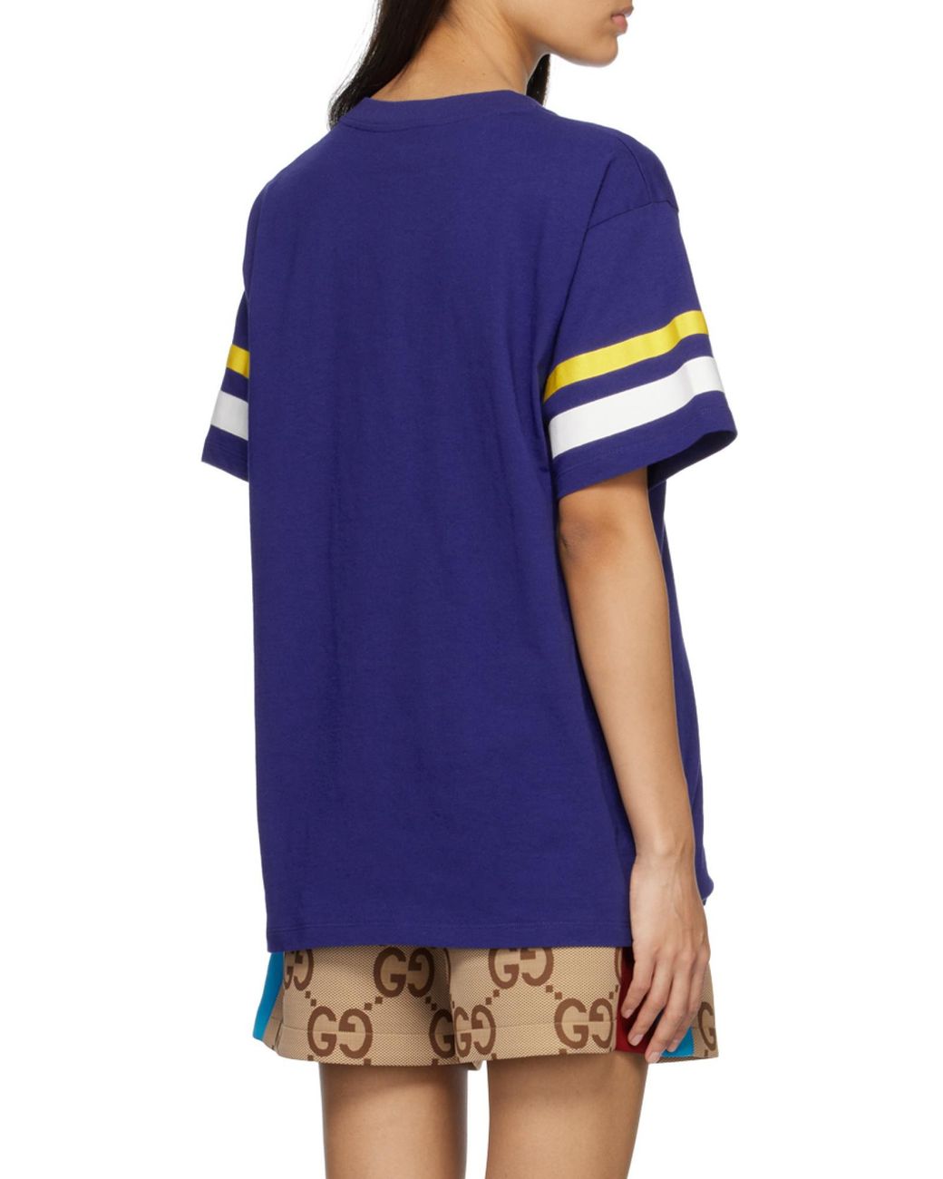 Gucci Blue Vintage Logo Printed Crewneck T-Shirt for men