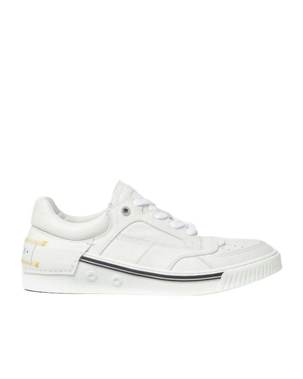 Fendi White Fender Lace-Up Sneakers for men