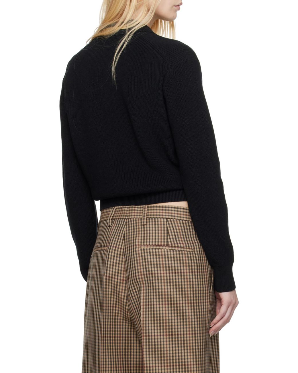 Studio Nicholson Black Chesapeake Long Sleeved Polo Top