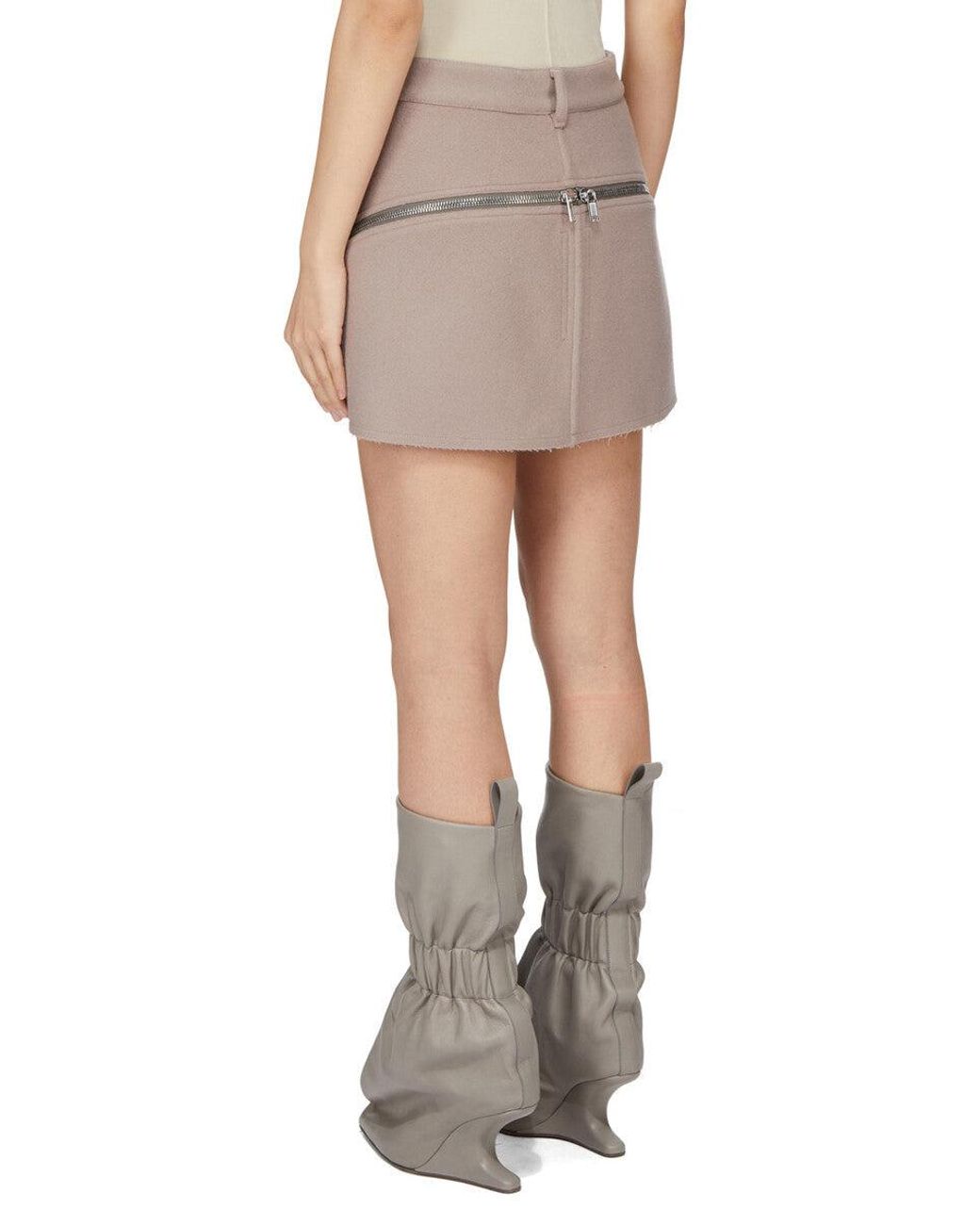 Rick Owens White Belted Midi Skirt