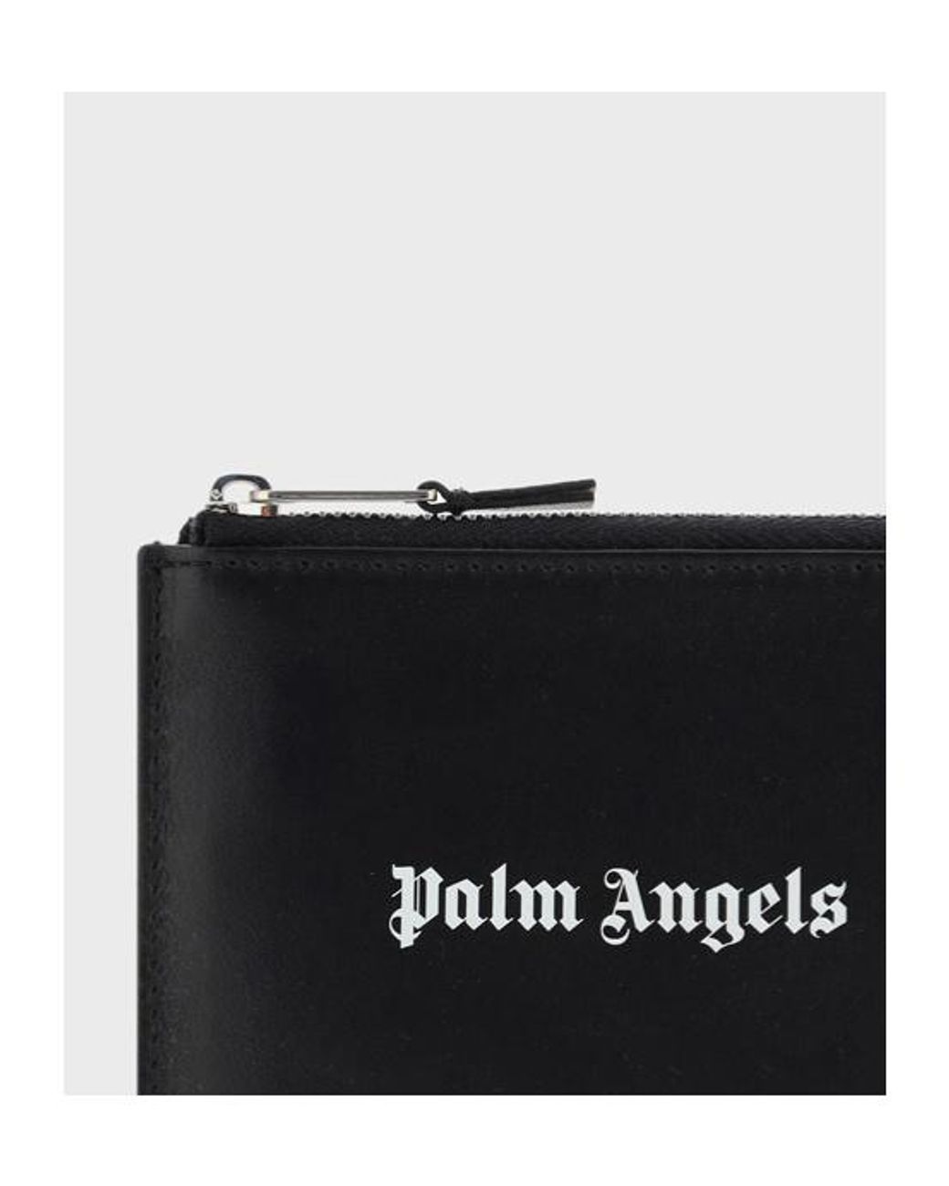 Palm Angels Black Logo Printed Zipped Wallet for men