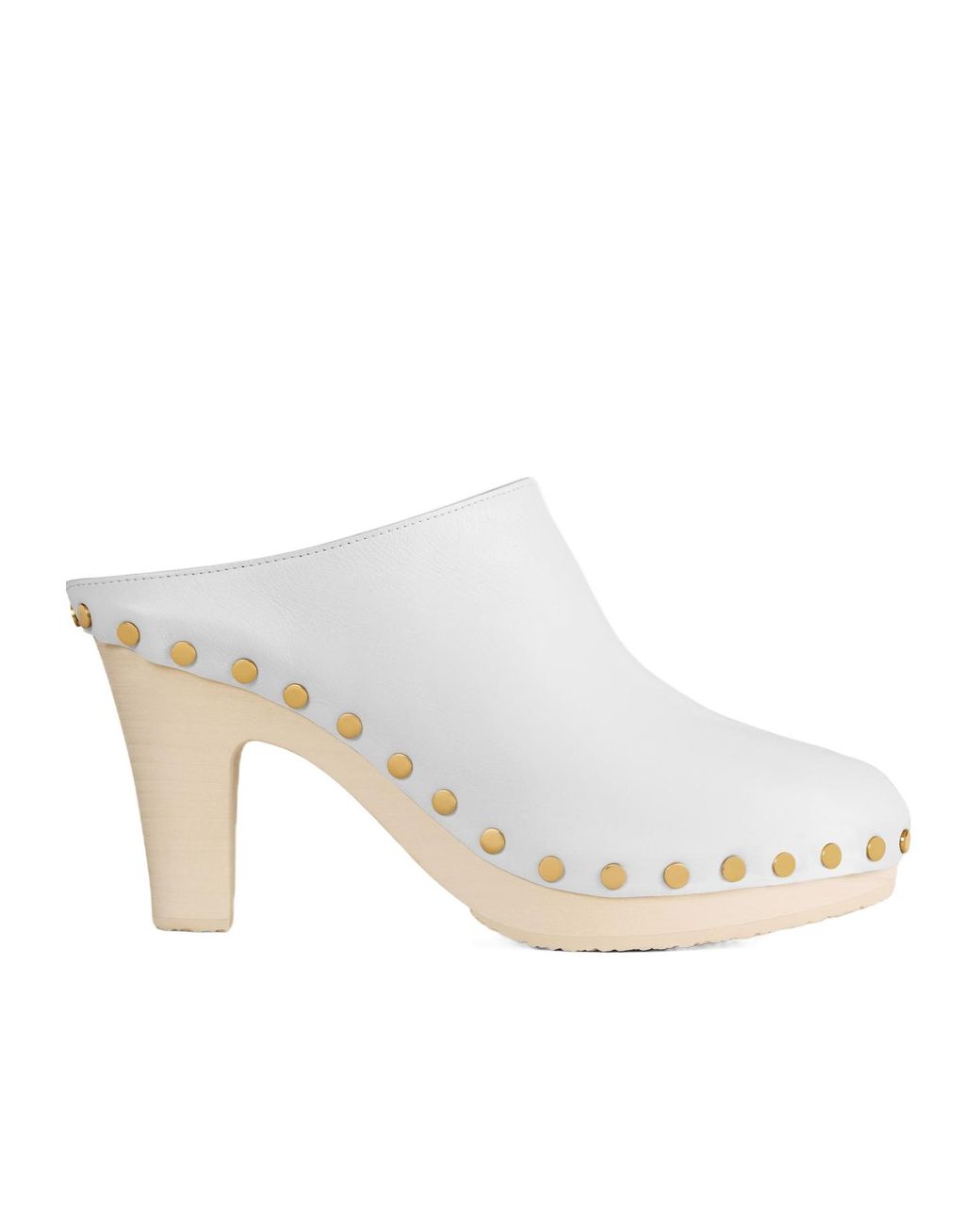 Céline White Rive Heeled Clog