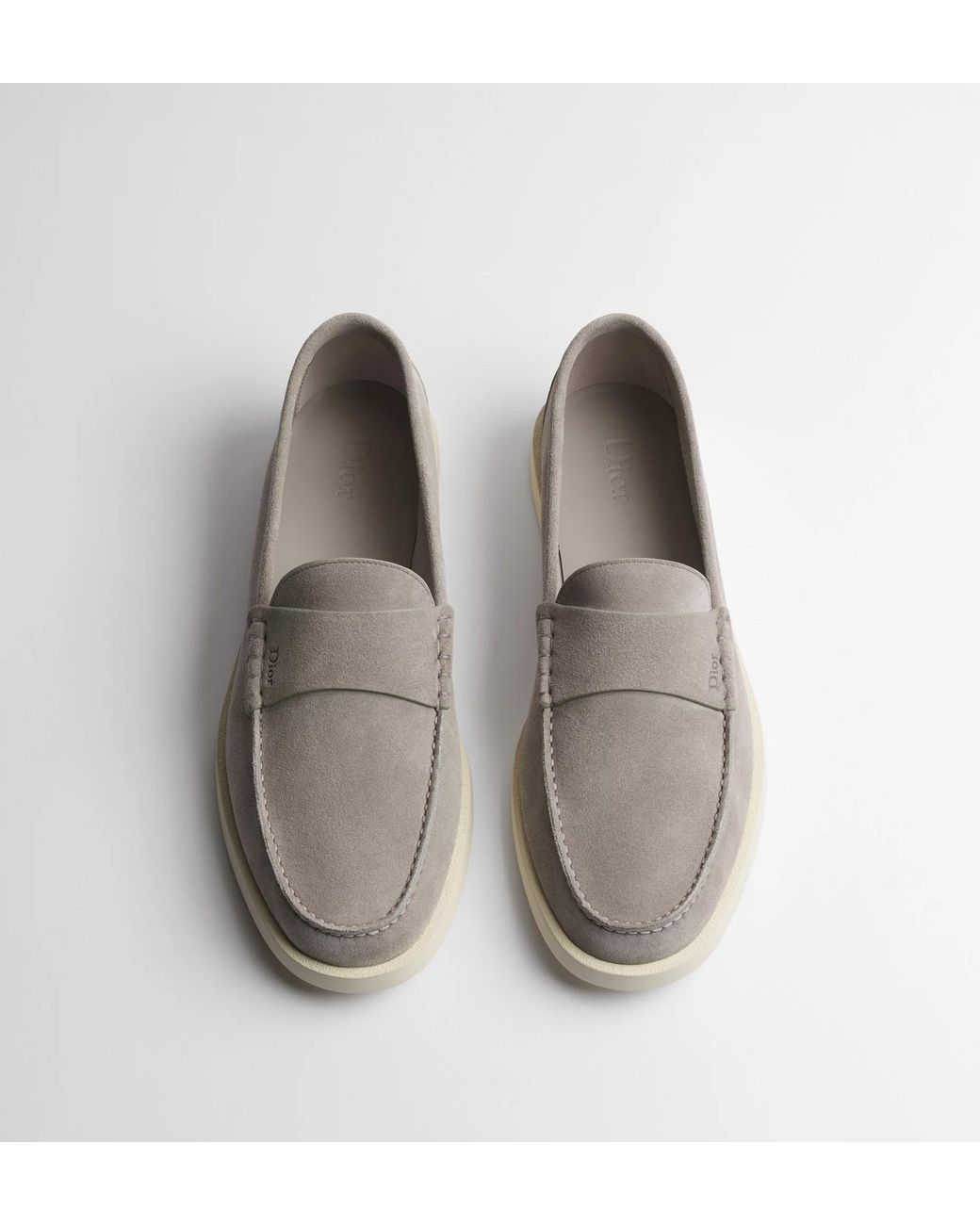 Dior Gray Homme Granville Penny Moccasins for men
