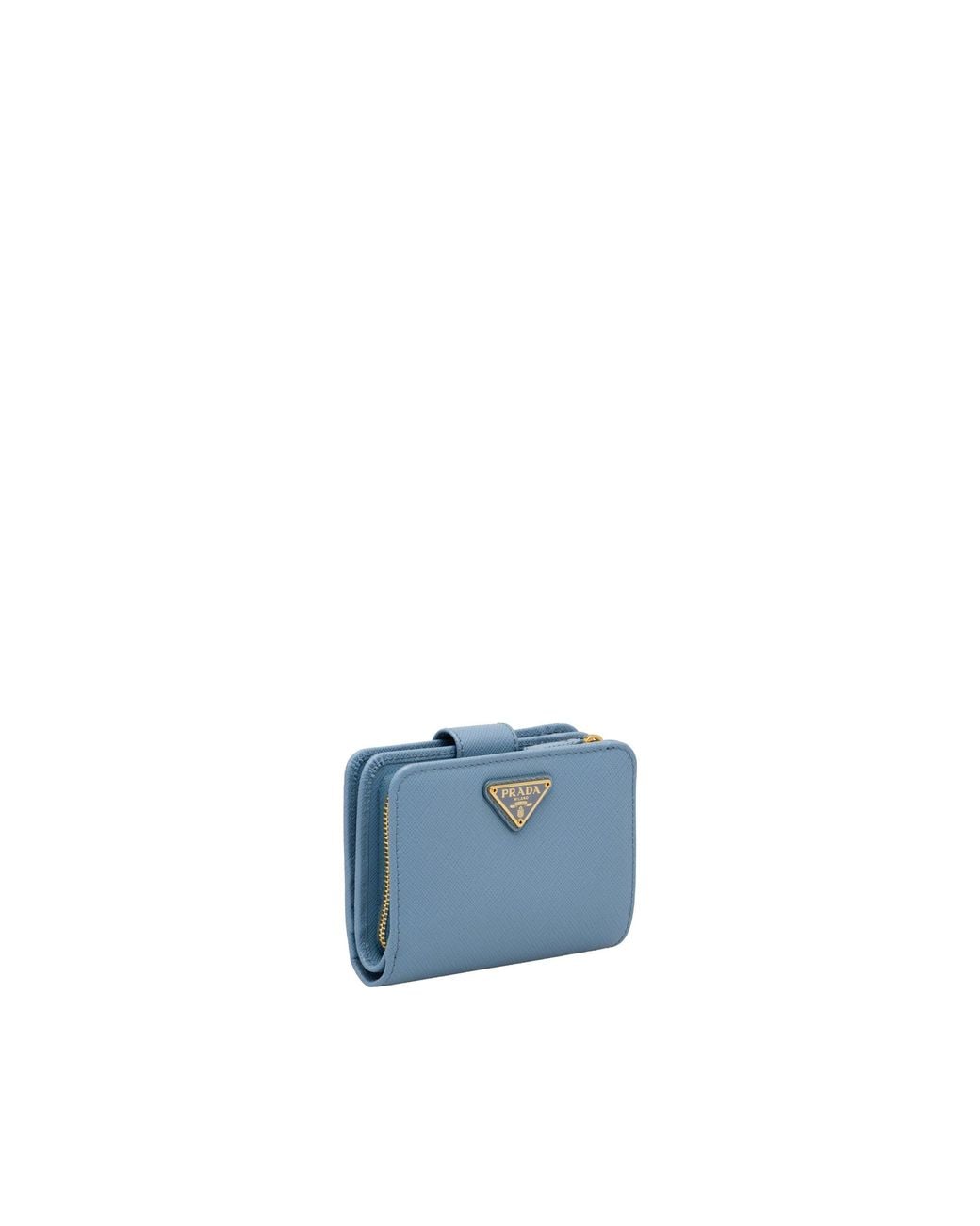 Prada Blue Small Saffiano Leather Wallet