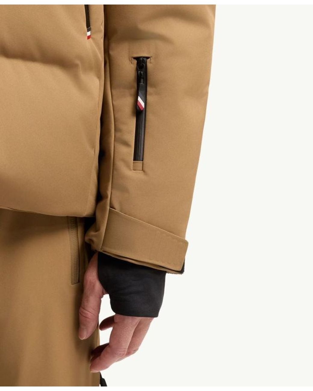 Moncler Natural Fellberg Hooded Insulated Ski Jacket for men