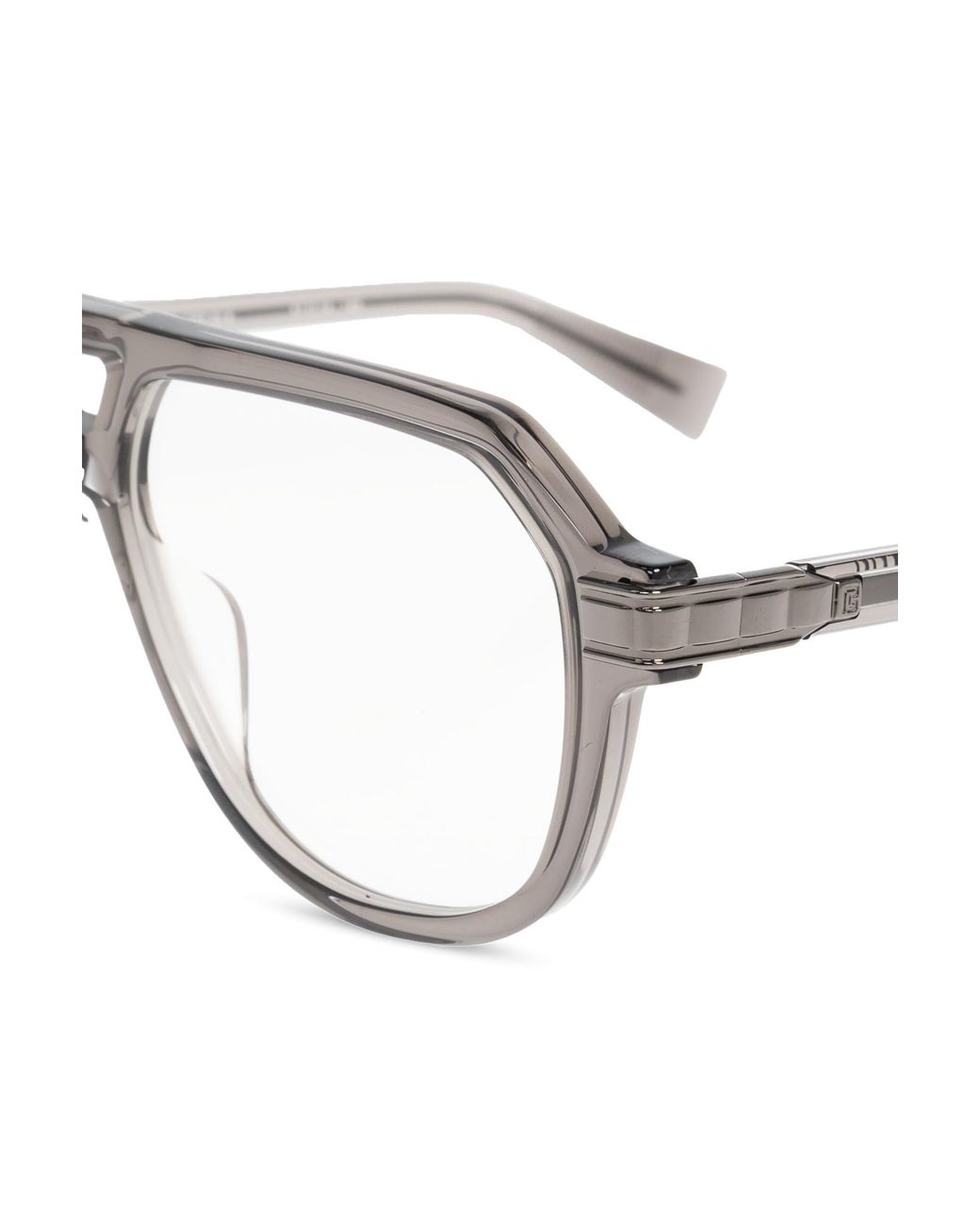 Balmain White Pilot-Frame Glasses for men