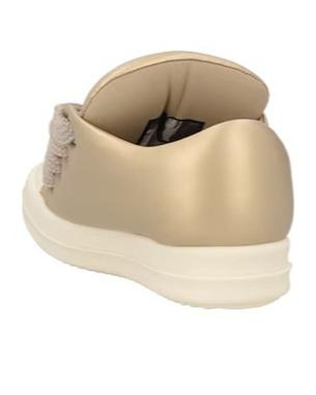 Rick Owens Natural Metallic Low-Top Leather Shoes