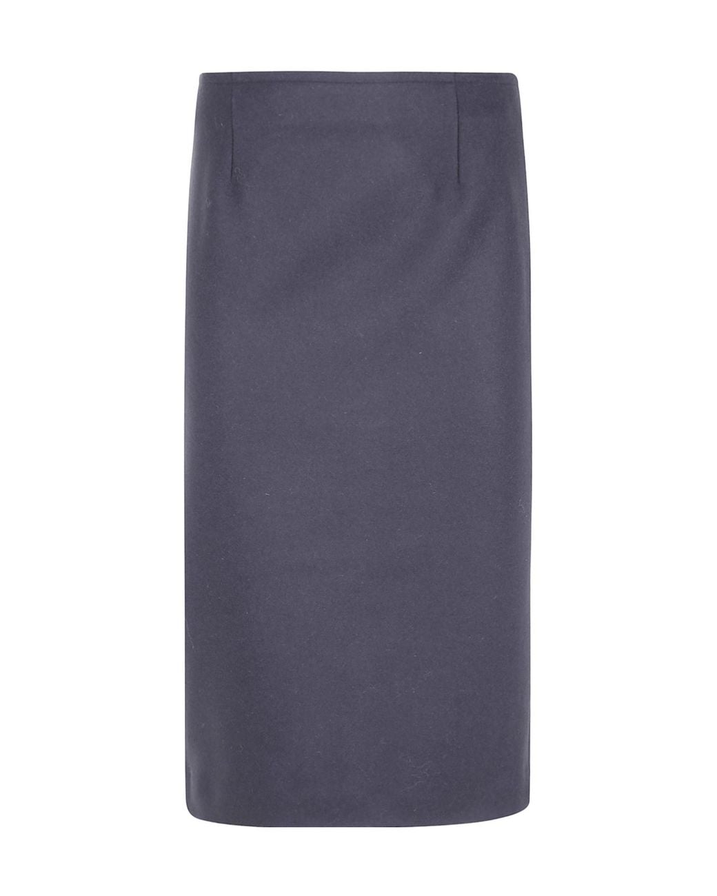 MM6 by Maison Margiela Blue Asymmetric Rear-Slit Midi Skirt