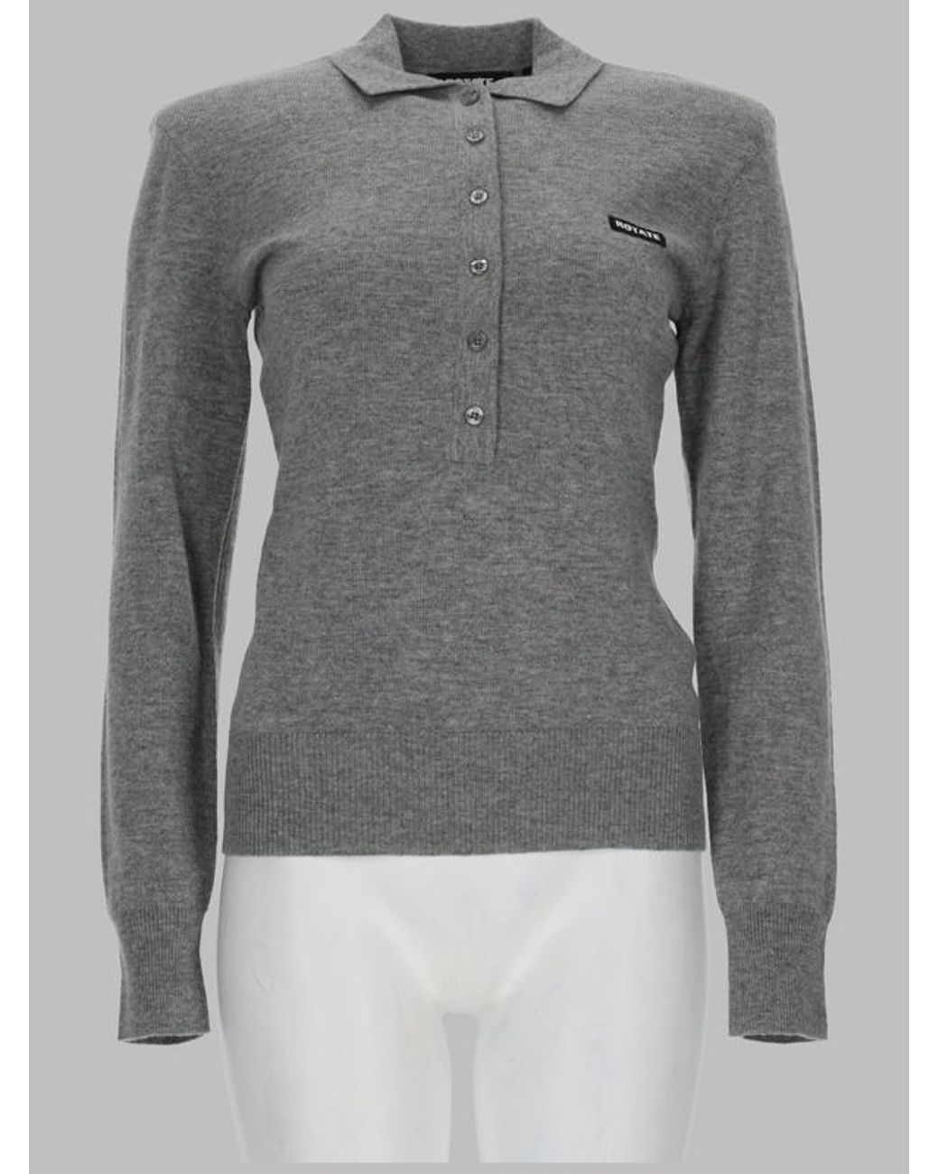 ROTATE BIRGER CHRISTENSEN Gray Long-Sleeved Sweater