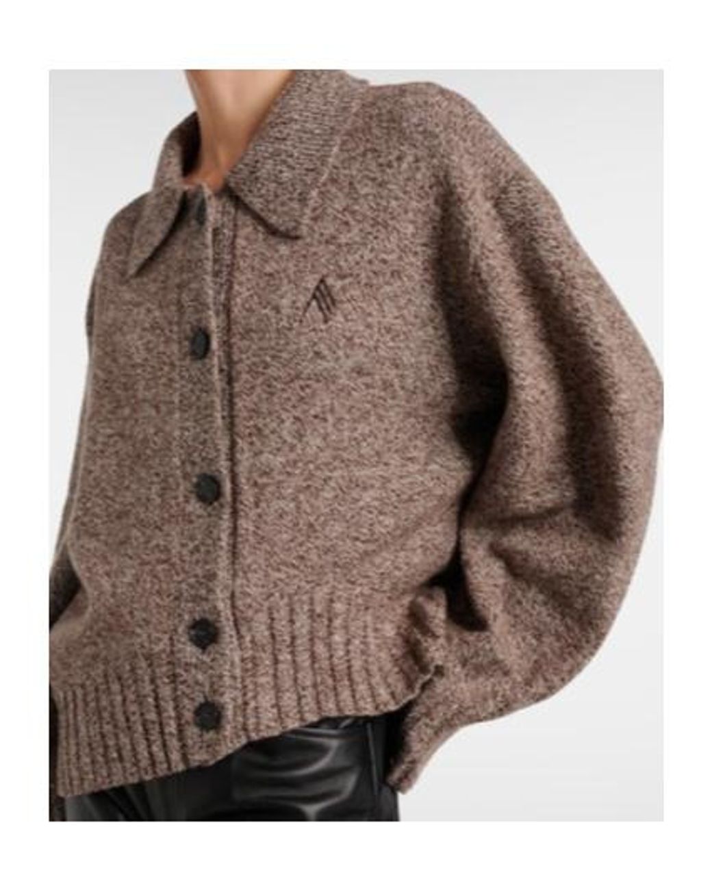 The Attico Brown Wool And Cashmere Cardigan