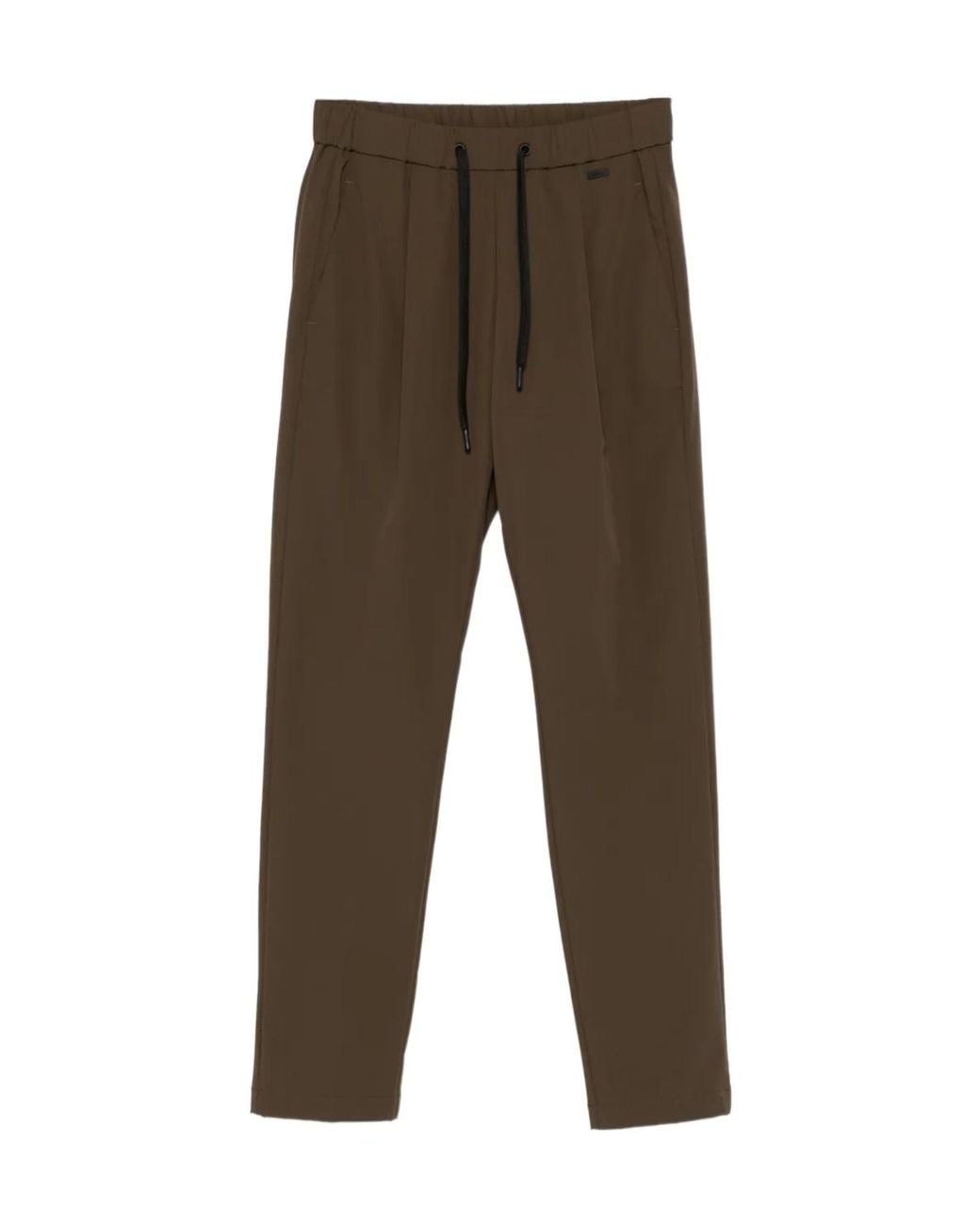 Herno Brown Pleated Drawstring Trousers