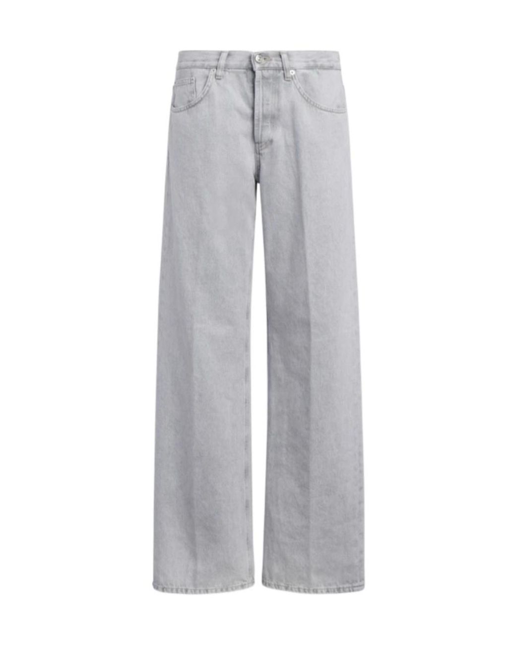 Dondup Gray Jacklyn Wide-Leg Rigid Denim Jeans