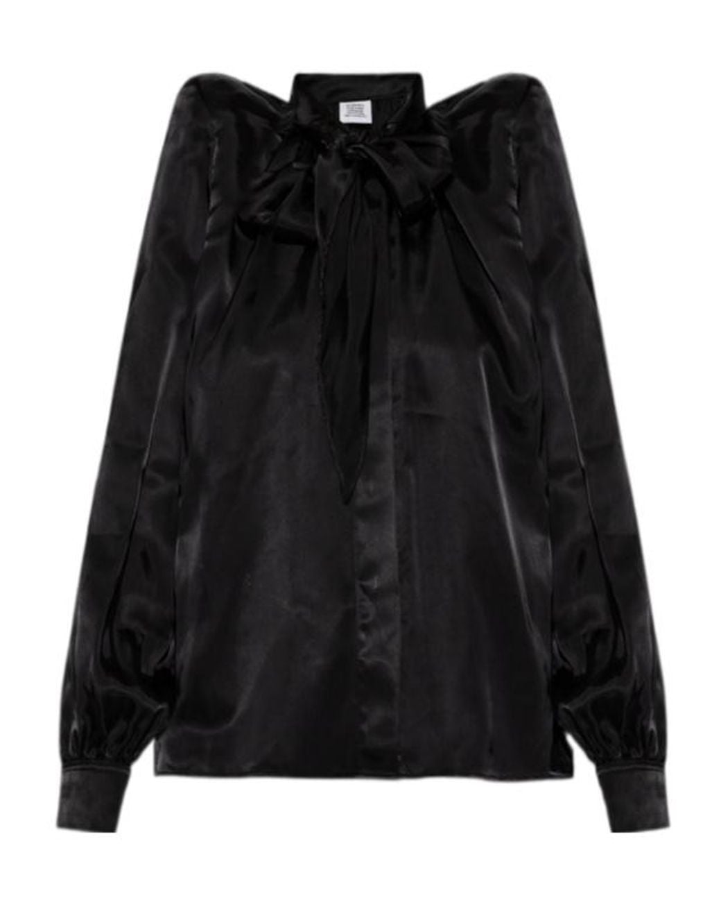 Vetements Black Shoulder Pads Tied-Neck Shirt