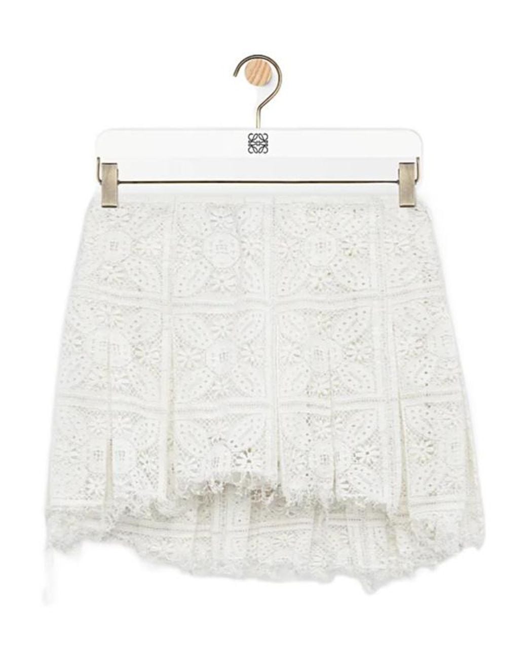 Loewe White Pleated Mini Skirt