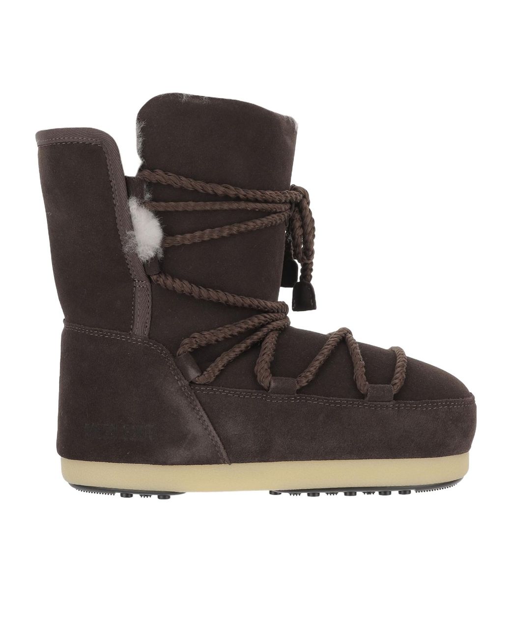 Moon Boot Black Evx Shearling Lace-Up Boots for men