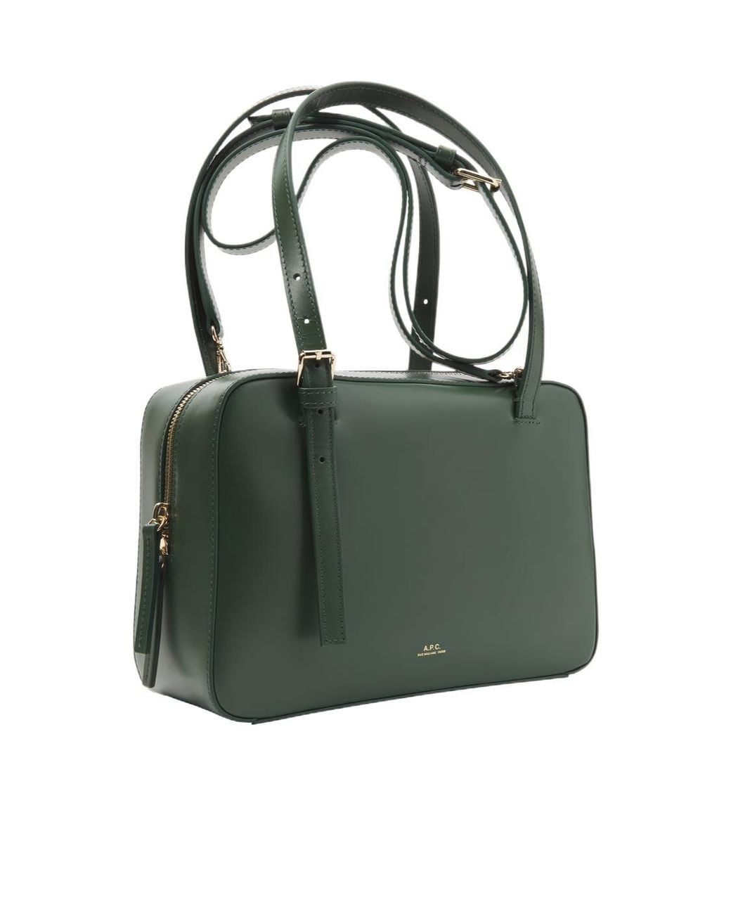A.P.C. Green Virginie Logo Printed Crossbody Bag