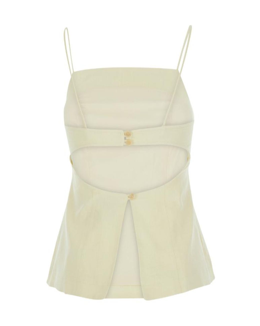 Semicouture Yellow Semi Couture Linen Cut-Out Camisole Top