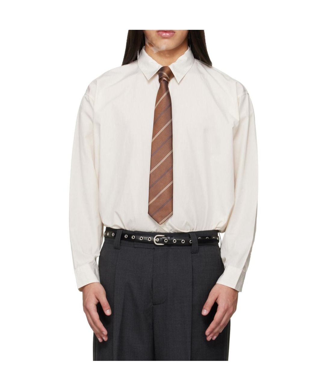 mfpen Natural Exact Boxy Striped Shirt for men
