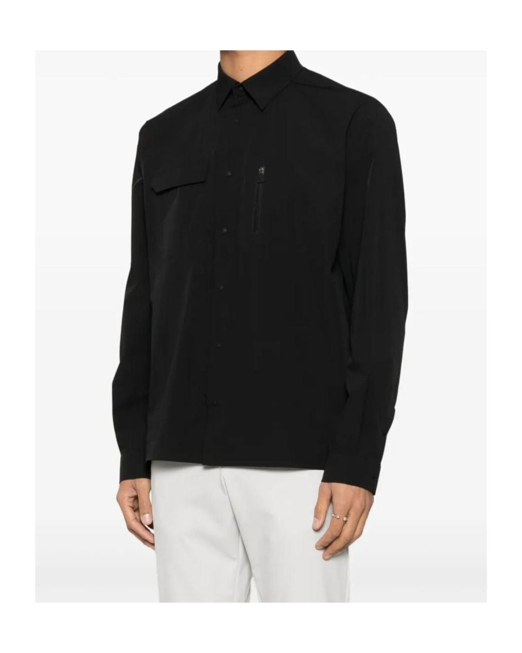 Herno Black Chest-Pockets Long Sleeved Shirt for men