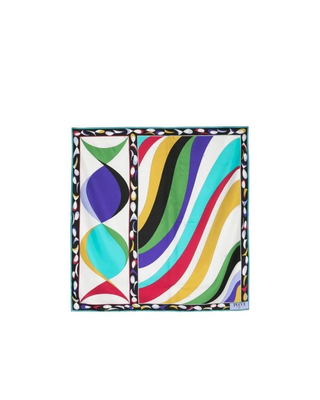 Emilio Pucci Blue Logo Silk Scarf
