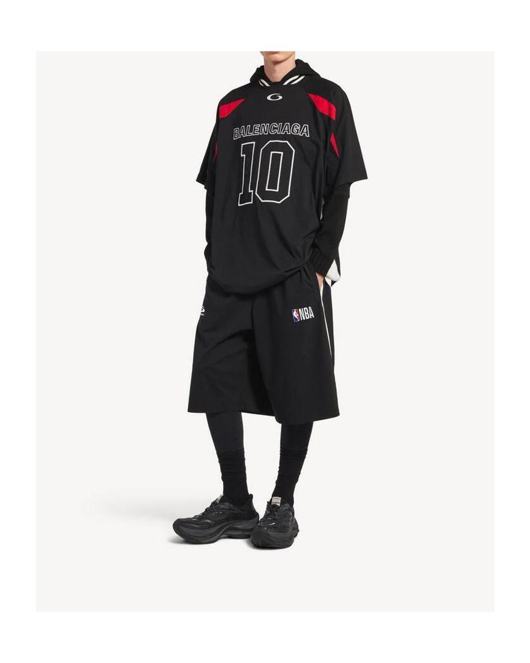 Balenciaga Black Nba Logo Basketball Shorts for men