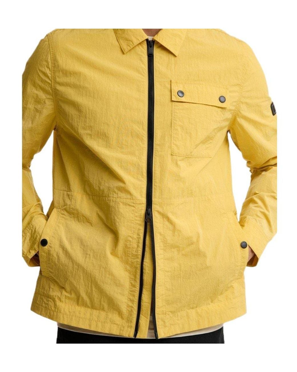 Barbour Yellow Inline Cotton Long Sleeve Overshirt for men