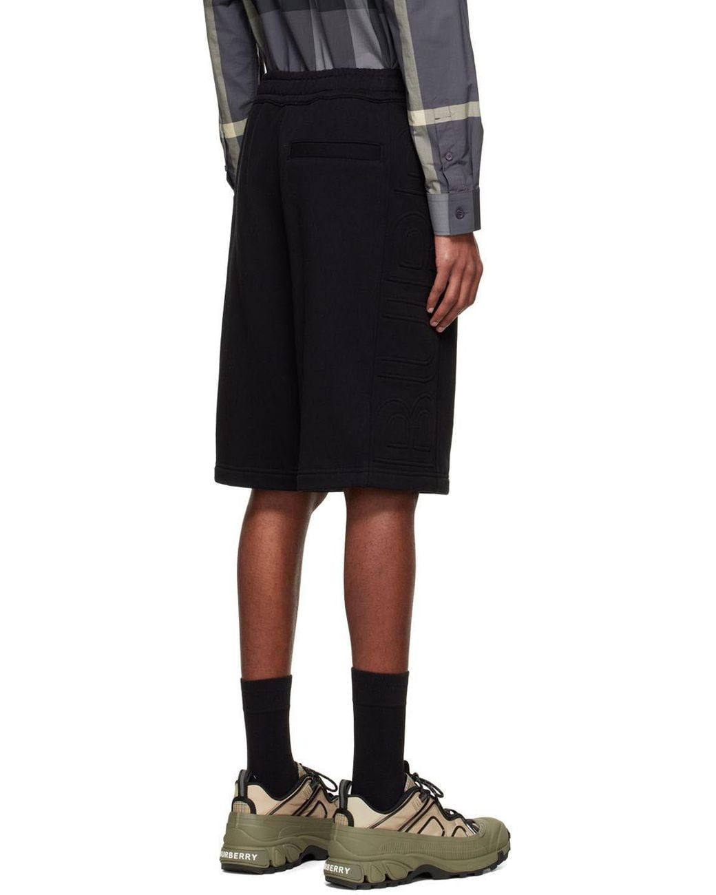 Burberry Black Elasticated Waist Track Shorts for men