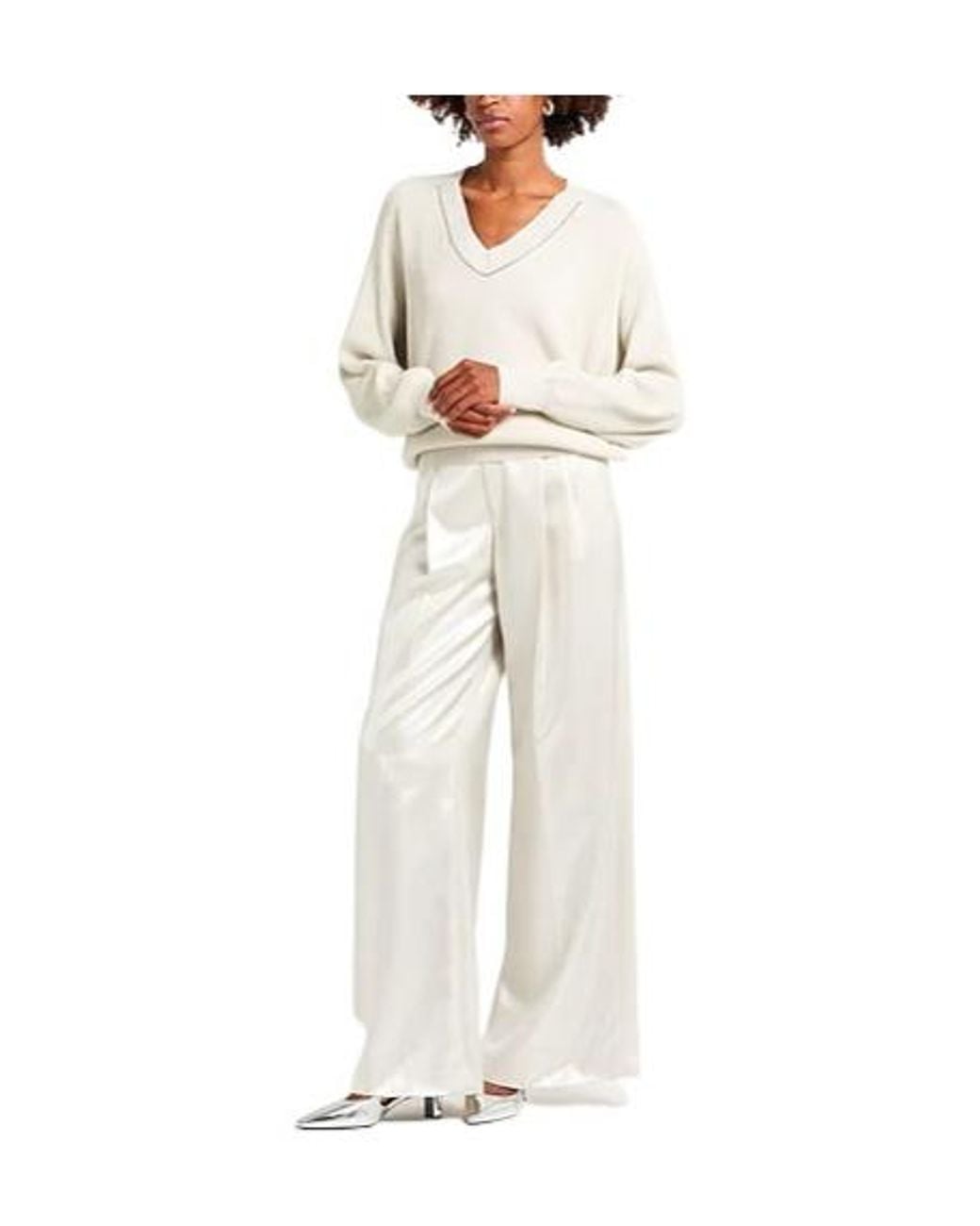 Brunello Cucinelli White Sweater Cotton